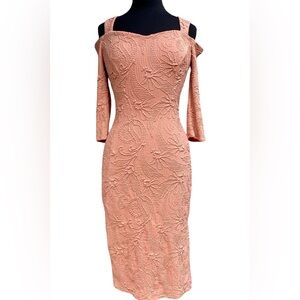 Elegant Lace Coral Dress